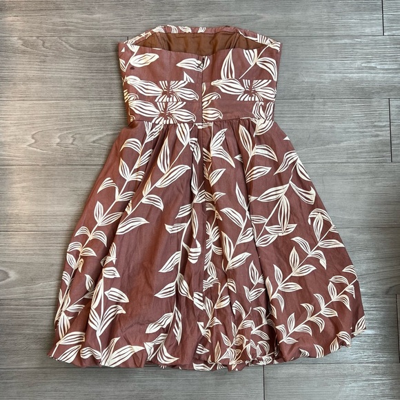 Y2K Plenty By Tracy Reese Silk Botanical Bubble Hem Strapless Mini Dress Size 4 - Picture 7 of 8